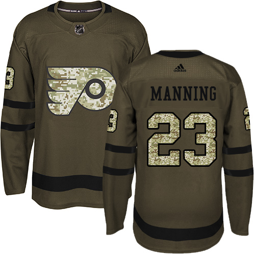 Adidas Flyers #23 Brandon Manning Green Salute to Service Stitched NHL Jersey